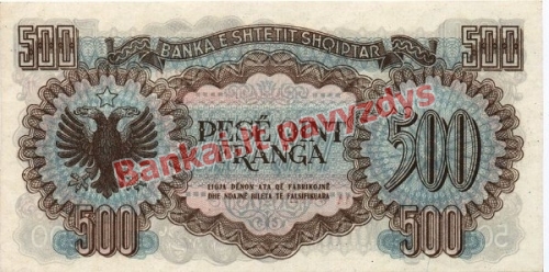 500 Frankų banknoto galinė pusė
