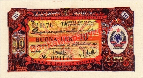 10 Lekų banknoto priekinė pusė