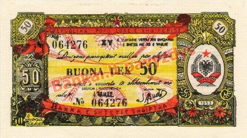 50 Lekų banknoto priekinė pusė