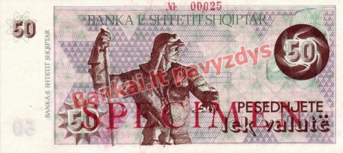 50 Lekų banknoto priekinė pusė