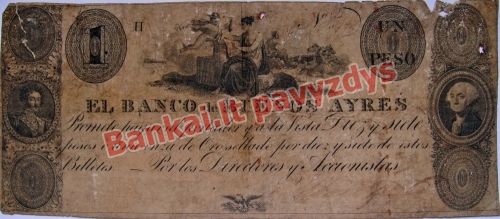 1 Peso banknoto priekinė pusė