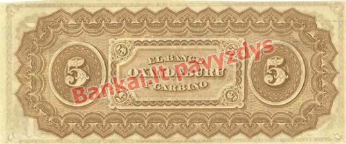 5 Pesos  banknoto galinė pusė