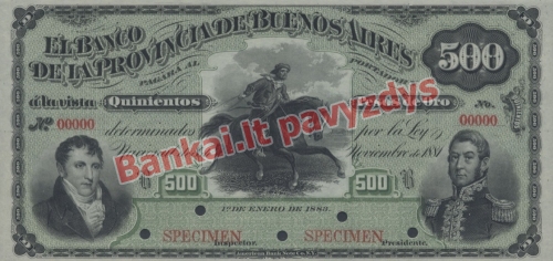 500 Pesų banknoto priekinė pusė