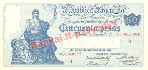 50 Pesų banknoto priekinė pusė