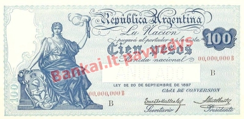 100 Pesų banknoto priekinė pusė