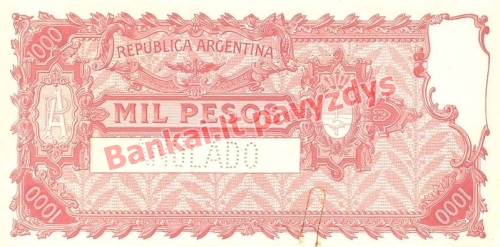 1000 Pesų banknoto galinė pusė