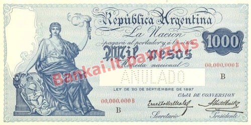 1000 Pesų banknoto priekinė pusė