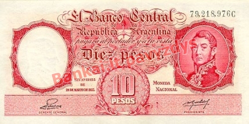 10 Pesų banknoto priekinė pusė
