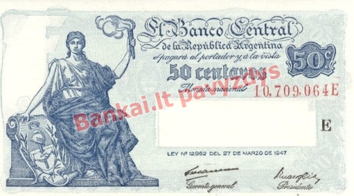 50 Centavų banknoto priekinė pusė