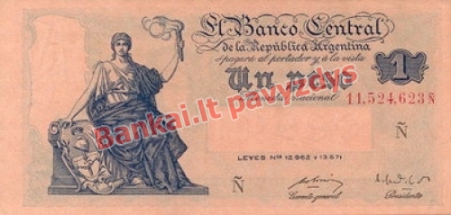 1 Peso banknoto priekinė pusė