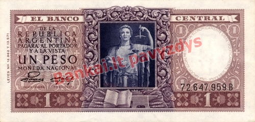 1 Peso banknoto priekinė pusė