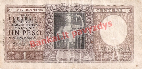 1 Peso banknoto priekinė pusė