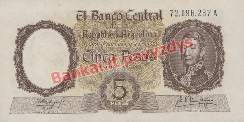 5 Pesų banknoto priekinė pusė