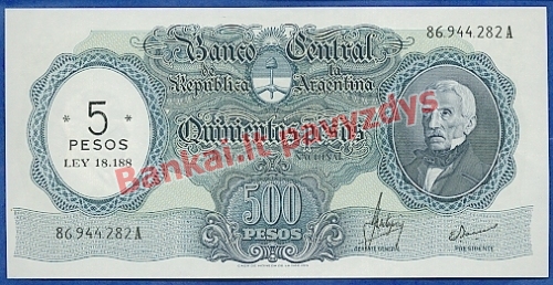 5 Pesos  banknoto priekinė pusė