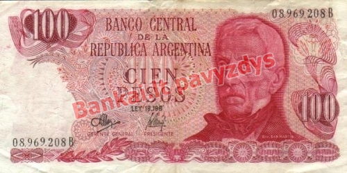 100 Pesų banknoto priekinė pusė