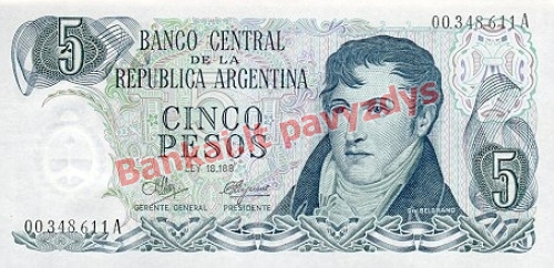 5 Pesų banknoto priekinė pusė