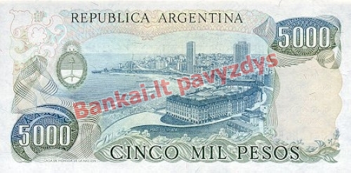 5000 Pesų banknoto galinė pusė