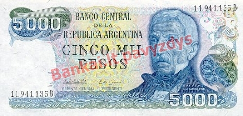 5000 Pesų banknoto priekinė pusė