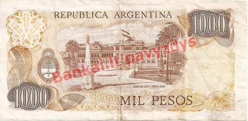 1000 Pesų banknoto galinė pusė