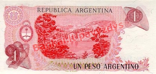 1 Peso  banknoto galinė pusė