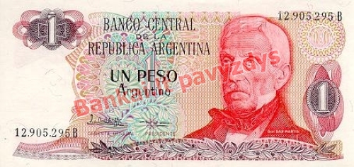 1 Peso  banknoto priekinė pusė