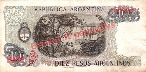 10 Pesų banknoto galinė pusė
