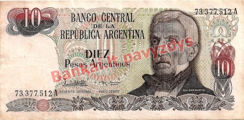 10 Pesų banknoto priekinė pusė