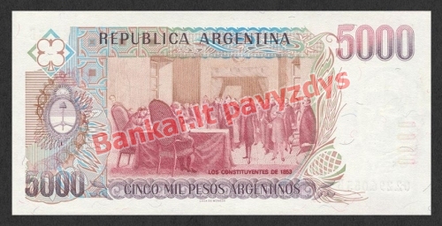 5000 Pesų banknoto galinė pusė