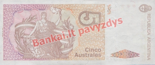 5 Australų banknoto galinė pusė