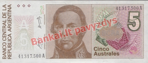5 Australų banknoto priekinė pusė