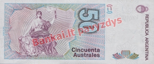 50 Australų banknoto galinė pusė