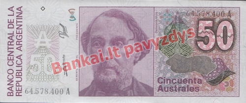 50 Australų banknoto priekinė pusė