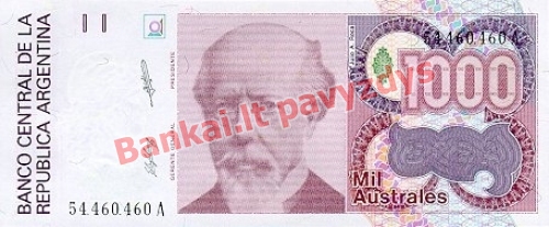 1000 Pesų banknoto priekinė pusė