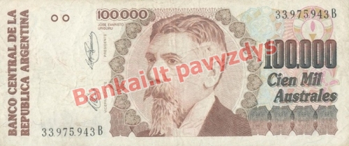 100000 Australų banknoto priekinė pusė
