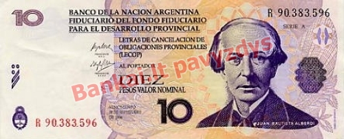 10 Pesos  banknoto priekinė pusė