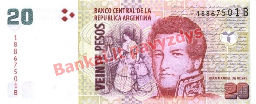 20 Pesų banknoto priekinė pusė