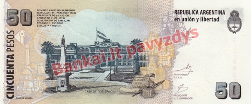 50 Pesų banknoto galinė pusė