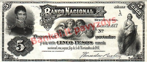 5 Pesų banknoto priekinė pusė