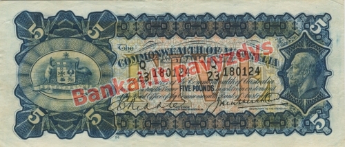 5 Svarų banknoto priekinė pusė