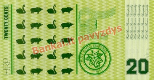 20 Centų banknoto galinė pusė