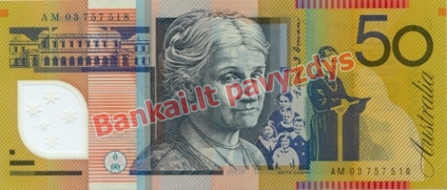 50 Dolerių banknoto galinė pusė