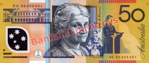 50 Dolerių banknoto galinė pusė