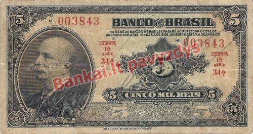 5 Mil Reisų banknoto priekinė pusė
