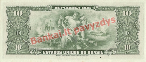 10 Cruzeirų banknoto galinė pusė