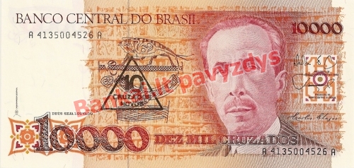 10 Cruzados Novų banknoto priekinė pusė