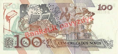 100 Cruzados Novų banknoto galinė pusė
