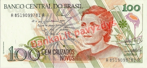 100 Cruzados Novų banknoto priekinė pusė