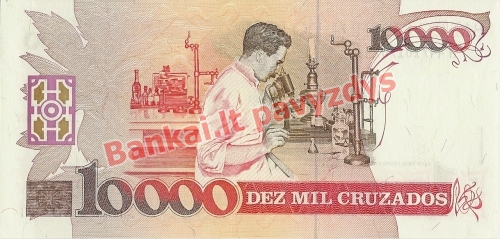 10 Cruzados Novų banknoto galinė pusė