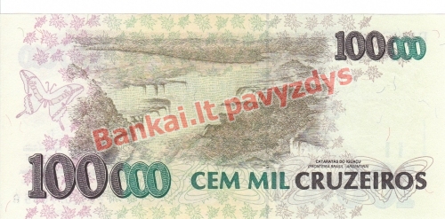 100000 Cruzeirų banknoto galinė pusė