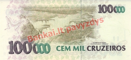 100 Cruzeiros Reaisų banknoto galinė pusė